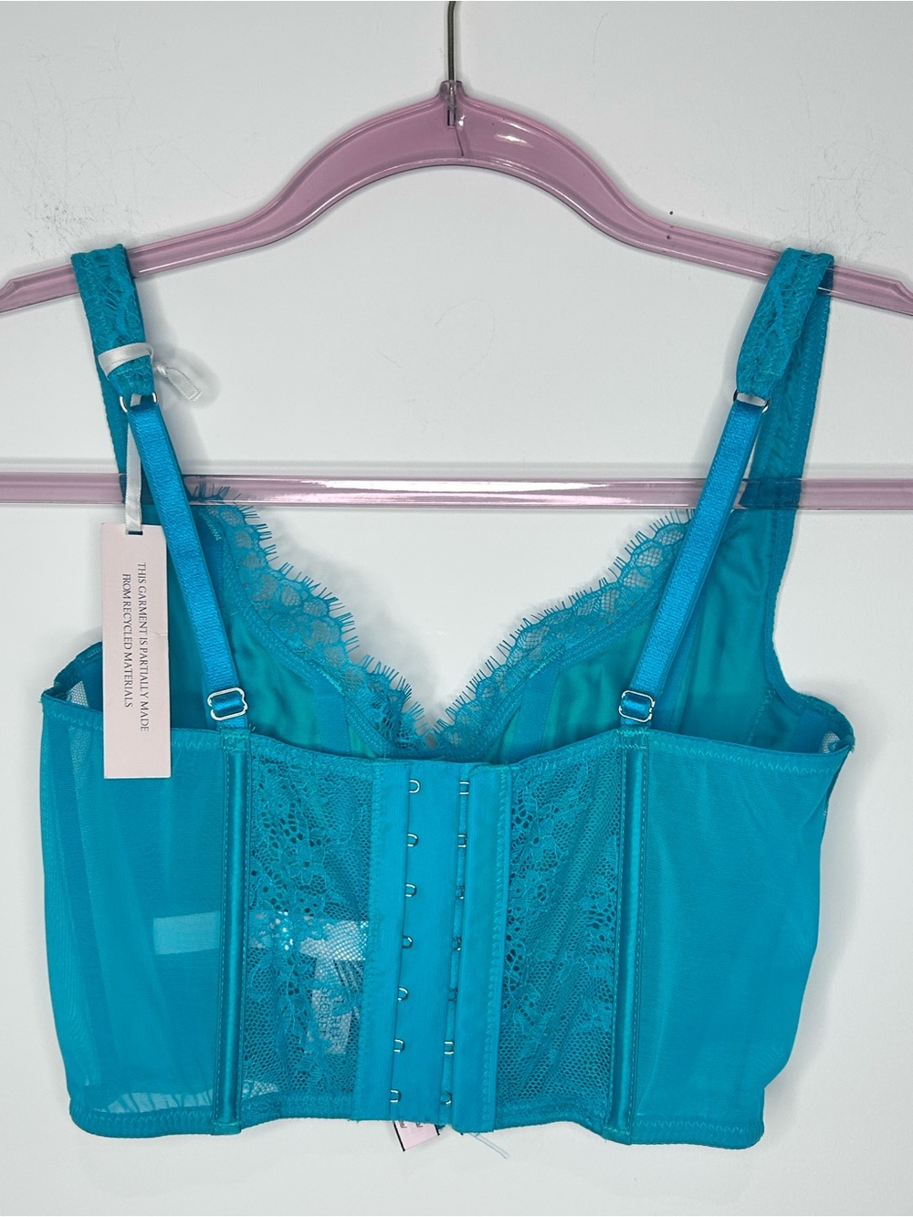 Victoria’s Secret Dream Angels Unlined Lace-Up Corset Top Teal XS NWT - Picture 4 of 6